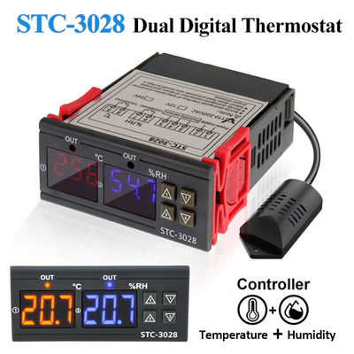 STC-3028 AC 220V DC 12V-24V 습도 온도 컨트롤러 이중 전원 모니터링 장치