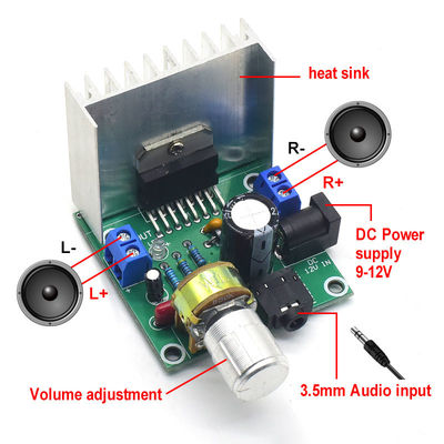 CA-7297 디지털 증폭기 모듈 DIY 키트 DC 12-24V 용 TDA7297 칩이있는 듀얼 채널 15W + 15W 오디오 증폭기 보드