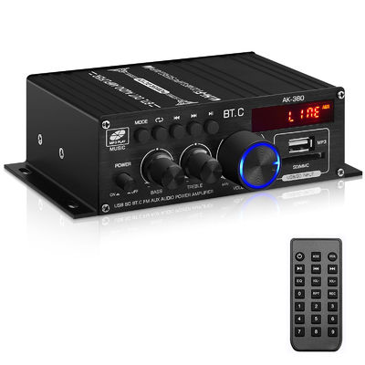 AK-380 USB SD 오디오 전원 증폭기 400W 2.0 CH 하이파이 스테레오 AMP 스피커 블루투스 5.0Amp 리시버