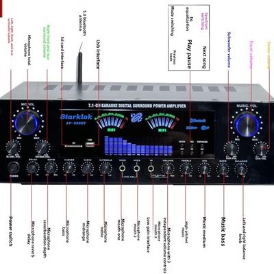 슈트:홈 극장 세트 7.1 채널 AV-888BT 증폭기 사이클론 9번 스피커 10인치 서브우퍼