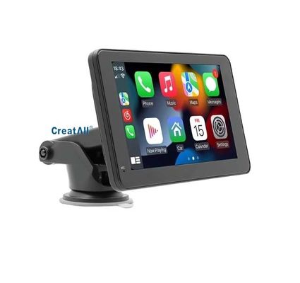 Creatall 7인치 휴대용 차량 MP5 플레이어, 블루투스 핸즈프리 유무선 CarPlay & Android Auto 스테레오 오디오 WAV MP3