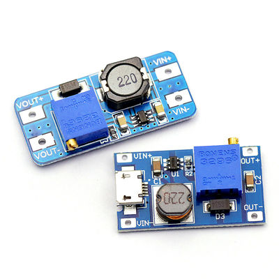 MT3608 2A DC-DC 증가 전압은 넓은 전압 입력 2/24V Lto 5/9/12/28V 조정할 수 있는  전력 모듈에 탑승합니다