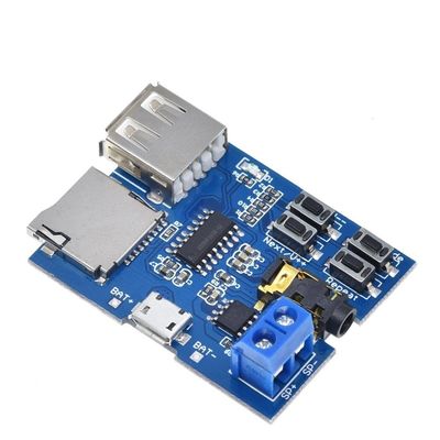 MP3 디코더 보드 2W 모노 증폭기 TF 카드 및 U 디스크 재생 모드 3.7V 리?? 배터리 오디오 플레이어 모듈