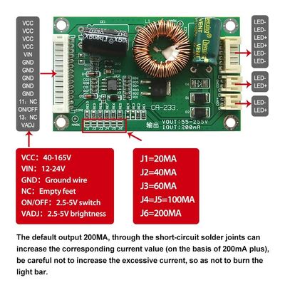 CA-233 LED 백라이트 구동부 이사회 55-255V 출력 정전류