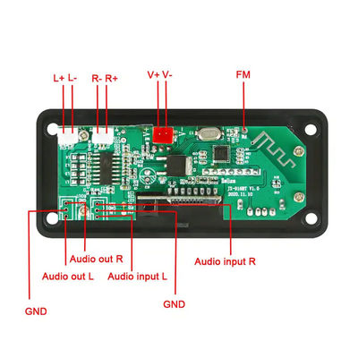 2x25W 50W MP3 플레이어 블루투스 오디오 모듈 보드 원격 제어 무선 사운드 시스템