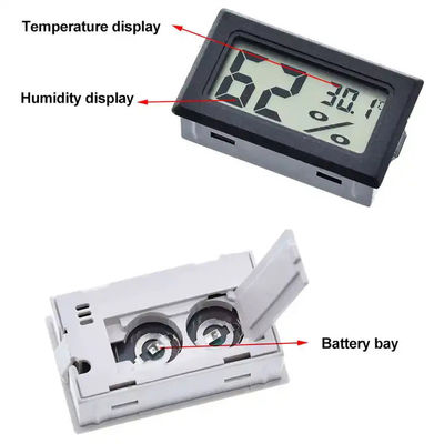 실내 작은 LCD 디지털 열 습도계 2 DC 1.5V LR44 버튼형 배터리