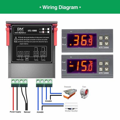 10A LCD 디스플레이 디지털 습도 컨트롤러 NTC 센서 AC 110V-220V 모니터링 레귤레이터