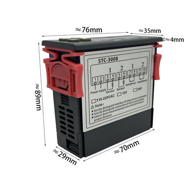탐침 12V 24V 220V와 STC-3008 디지털 온도계 제어기 2 릴레이 출력