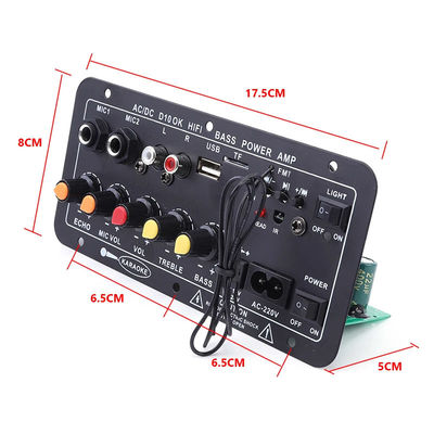 D10 12V 24V 서브우퍼 디지털 전력 증폭기 보드 무선 오디오 스테레오 BT 5.0 듀얼 마이크 카라오케 앰프 스피커 Acc