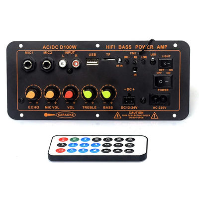 D100W 블루투스 5.0 전력 증폭기 보드 AC 220V DC 12-24V 5V 무선 모듈 8-12 인치