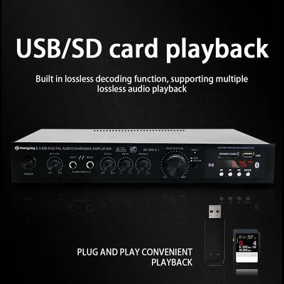 LDZS 5.1 채널 전문 오디오 증폭기 200W + 200W 전력 및 가정 극장 시스템용 블루투스 지원