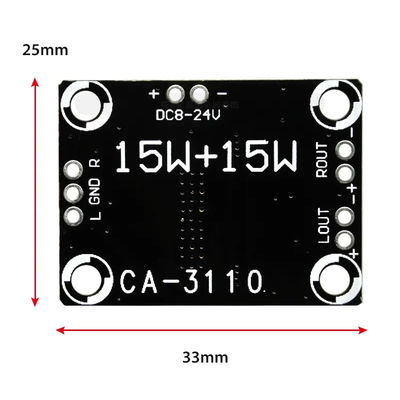CA-3110 디지털 증폭기 보드 2x15W 스테레오 클래스 D 8-24V DC와 TPA3110 칩