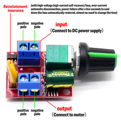 CA-105AS 35V 5A 90W PWM 모터 속도 조절기 LED 디밍을 위한 조정 보드 스위치