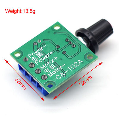 CA-102A PWM 모터 속도 조절기 2A 30W 1.8V 3V 5V 6V 12V DC 모터 가버너 속도 조절기