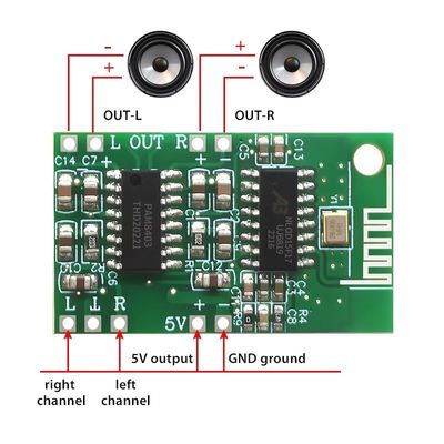 CA-8469 5V 클래스 D PAM8403 5.0 Bluetooth 오디오 전력 증폭기 모듈 보드 디지털 구성 요소
