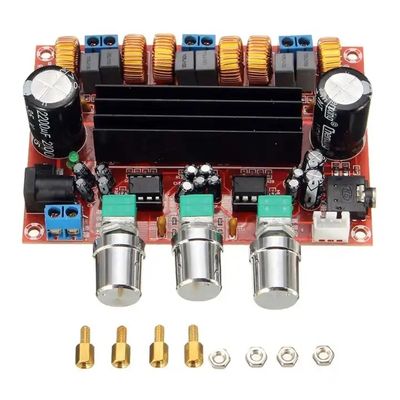 TPA3116D2 칩 50Wx2 출력 및 12V-24V 전원 공급 장치를 갖춘 2.1 채널 디지털 증폭기 보드