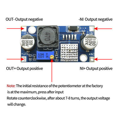 3.2-40V 입력 1.5-35V 출력 DC에서 DC로 조정 가능한 단계 다운 전원 공급 모듈 LM2596