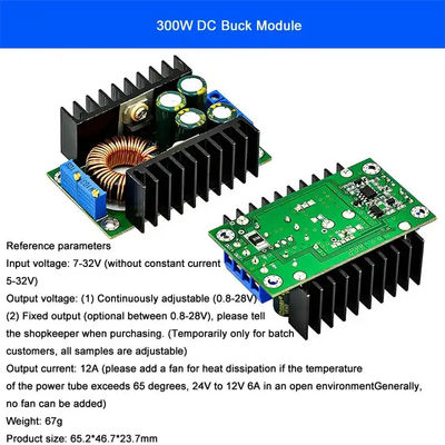 DC-DC 9A 300W 벅 변환기 150W 부스트 변환기 5-40v에서 1.2-35v 전원 모듈 스텝 다운 변환기