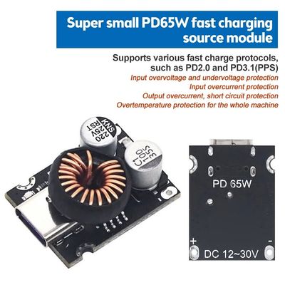 QC4.0 QC3.0 USB PD65W 고속 충전 어댑터 모듈