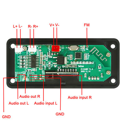 50W 블루투스 5.0 자동차 오디오 증폭기 모듈 USB TF FM 라디오 및 5.0 채널