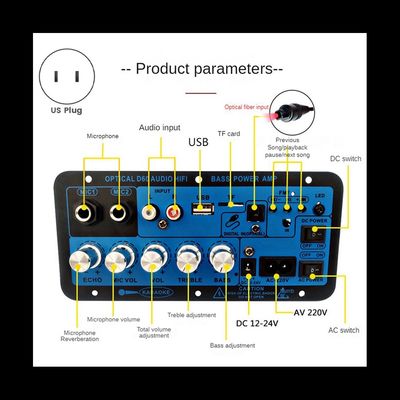 12V/24V/220V 전력을 위한 블루투스 및 광학 오디오 입력과 함께 D60 50W 서브우퍼 증폭기 보드