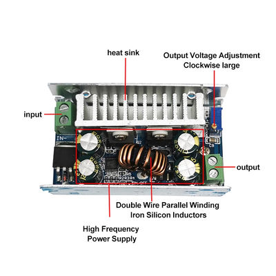 200W DC-DC Buck 모듈 15A 단계 다운 변환기 8-55V ~ 1-36V 표준 장착