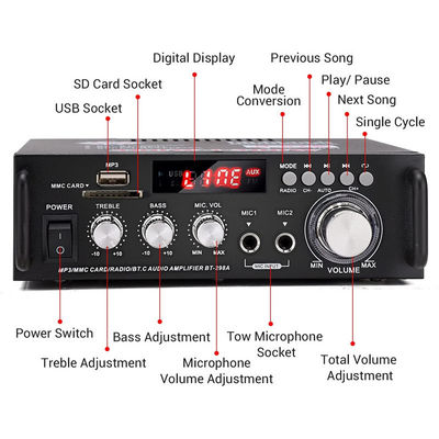 2 채널 2.0 LCD 디스플레이 300W 300W 디지털 HIFI 오디오 스테레오 전력 증폭기