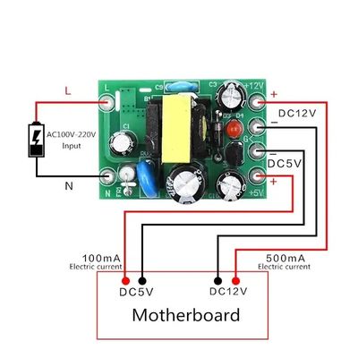 표준 장착 유형 AC-DC 110-220V 스위치 전원 공급 모듈 6W 출력