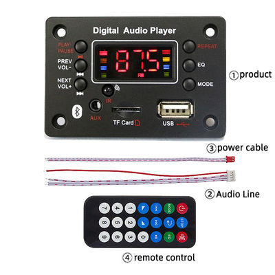 USB FM 라디오 음성 레코더 기능과 함께 BLUETOOTH MP3 디코더 보드 WAV 사용 및 화면을 지원합니다