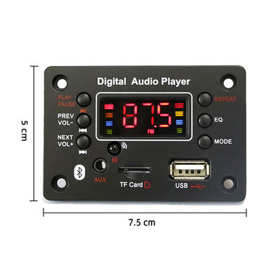 USB FM 라디오 음성 레코더 기능과 함께 블루투스 MP3 디코더 보드 WAV 사용 및 화면을 지원합니다