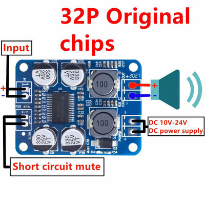 고품질 오디오 모듈을 위한 TPA3118 60W 12-24V DC PBTL 모노 D 클래스 증폭기 보드