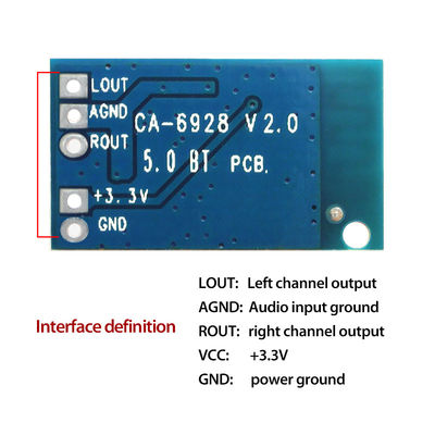 CA-6928 블루투스 오디오 모듈 5V 입력과 23x15mm 사이즈 듀얼 디지털 사운드 앰플리퍼