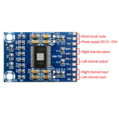 TPA3116D2 칩 디지털 증폭기 보드 50W + 50W 출력 및 12V-24V DC 전원