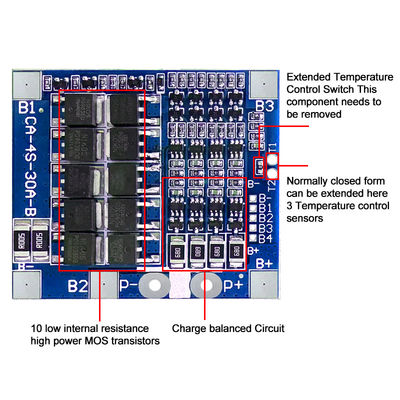 CA-4S-30A-B 리?? 18650 BMS 배터리 보호 보드 30A 14.8V 12.8V 4s BMS 보드