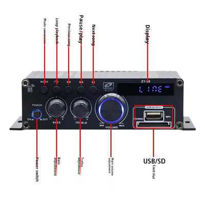 HiFi 스테레오 오디오용 이퀄라이저가 포함된 120W 듀얼 채널 전력 증폭기