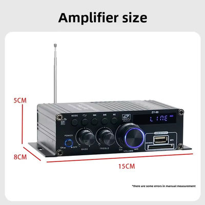 HiFi 스테레오 오디오용 이퀄라이저가 포함된 120W 듀얼 채널 전력 증폭기