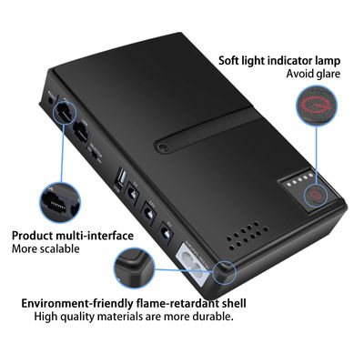 미니 10400mAh 36W 라우터 모덤 CCTV 보안 카메라에 대한 끊김 없는 전원 공급 장치 (UPS) AC DC 구성 가능한 전원 공급원