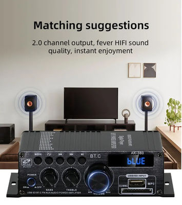 AK-380 5.0 증폭기 2.0 채널 자동차 홈 극장 증폭기 미니 HIFI 디지털 오디오 증폭기 스테레오 USB OTG 입력