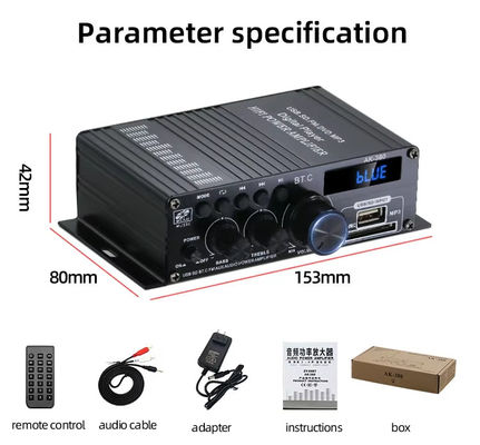 AK-380 2.0 채널 블루투스 v5.0 오디오 증폭기 홈 극장용 100-300W 출력 전력