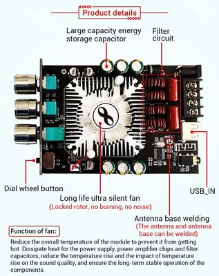 ZK-1602T 2*160W 2.0 채널 디지털 전력 증폭기 모듈 D급 오디오 스테레오 BT 5.0 서브우퍼 증폭기 보드 ZK-1602T