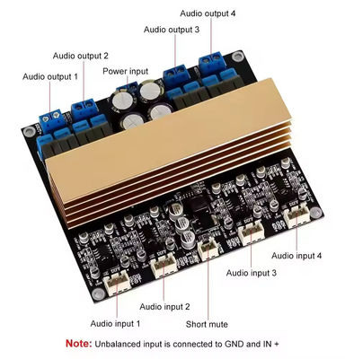 TPA3255 가정용 DIY 사운드 스피커용 > 90% 효율을 가진 고전력 4 채널 D급 디지털 증폭기 보드