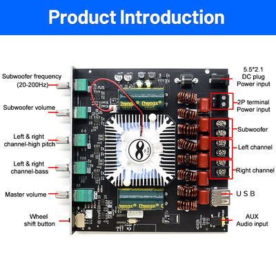 ZK-AS21 2.1 채널 디지털 전력 증폭기 보드 모듈 220W*2+350W 높은 낮은 음향 서브우퍼 TPA3255 BT 홈 오디오 AS21