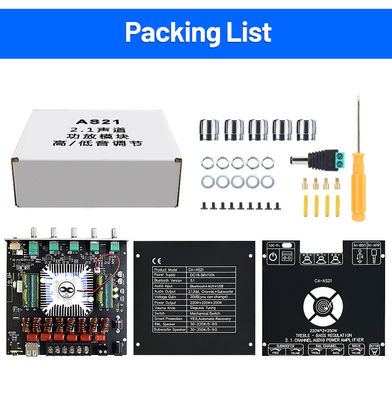 ZK-AS21 2.1 채널 디지털 전력 증폭기 보드 모듈 220W*2+350W 높은 낮은 음향 서브우퍼 TPA3255 BT 홈 오디오 AS21