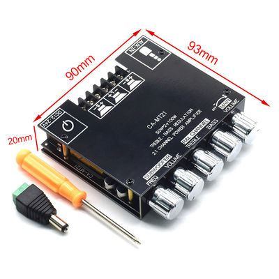 ZK-MT21 2.1 채널 서브우퍼 증폭기 모듈 5.0BT 12V 24V 2*50W+100W 전력 가정용 스피커 시스템용 플라스틱 보드