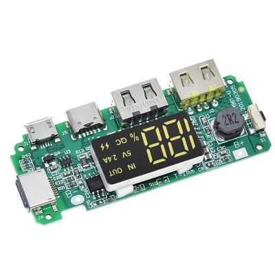 듀얼 USB 5V 2.4A 마이크로 / 타입 C LED USB 모바일 파워뱅크 18650 충전 모듈 리?? 배터리 충전장 보드 회로 보호