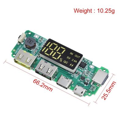 듀얼 USB 5V 2.4A 마이크로 / 타입 C LED USB 모바일 파워뱅크 18650 충전 모듈 리?? 배터리 충전장 보드 회로 보호