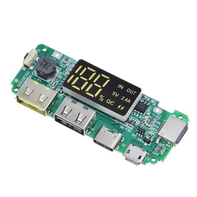 듀얼 USB 5V 2.4A 마이크로 / 타입 C LED USB 모바일 파워뱅크 18650 충전 모듈 리?? 배터리 충전장 보드 회로 보호
