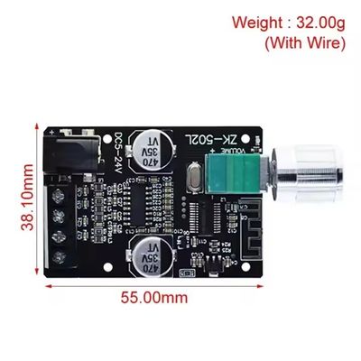 ZK-502L 미니 블루투스 5.0 DC 5-24V 50Wx2 스테레오 전력 증폭기 블루투스 증폭기 스피용 무선 오디오 디지털 보드