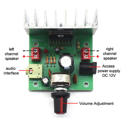 CA-7377 2.0 채널 디지털 오디오 증폭기 모듈 DC12V 2*35W TDA7377 AMP 칩 증폭기 보드