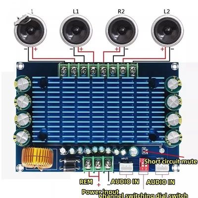 XH-M180 4x50W 자동차 스피커 증폭기 모듈 TDA7850 고급 자동차 AMP DC12V 디지털 오디오 보드